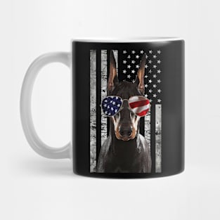 Dynamic Dobermans Fashionable American Flag the Charm of This Breed Mug